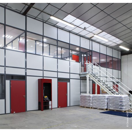 Modularité de la cloison avec une plateforme